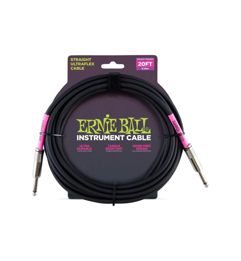 Ernie Ball - Câbles d'instruments 6046 - 6.09 m, Noir