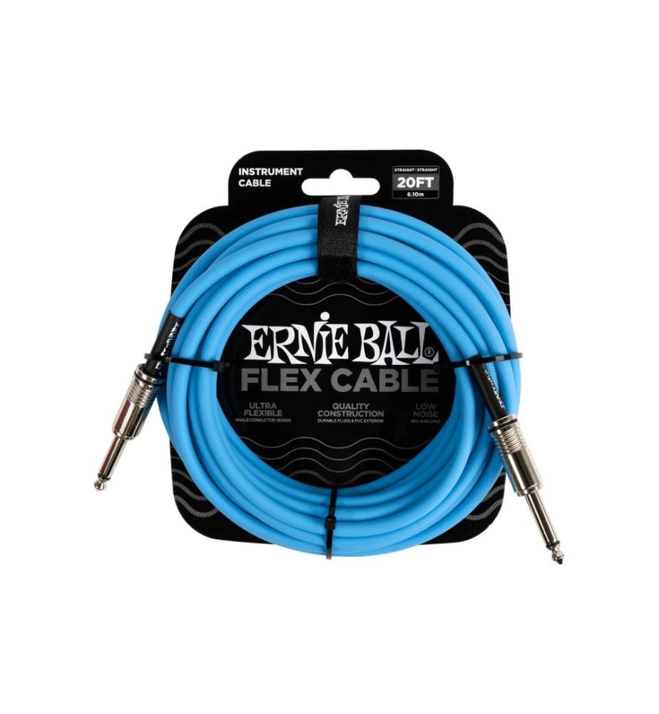 Ernie Ball - Câbles d'instruments Flex 6417 – 6.09 m, Bleu