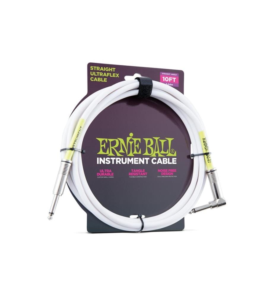 Ernie Ball - Câbles d'instruments 6049 - 3.05 m, Blanc