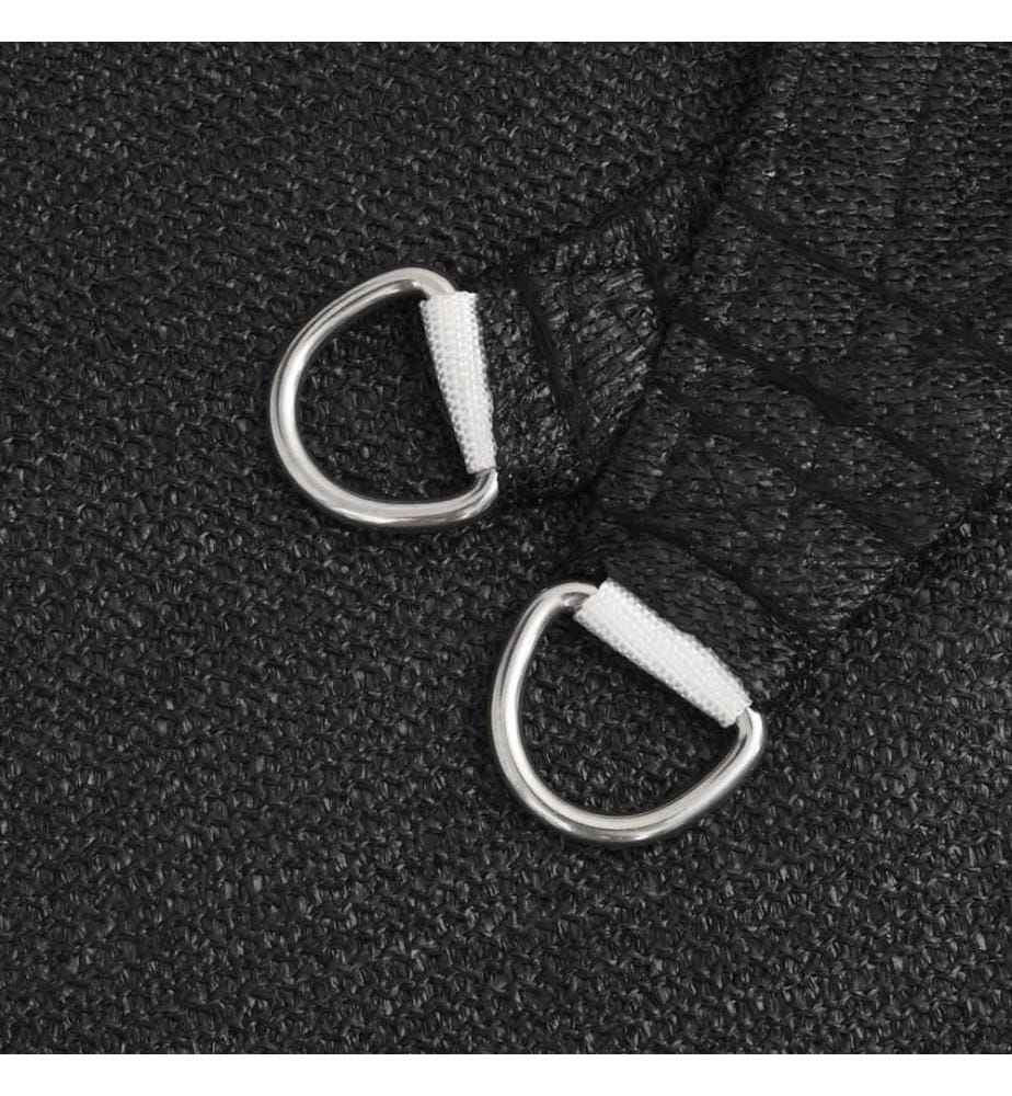 Sonnensegel 160 g/m² Schwarz 2x3,5 m HDPE