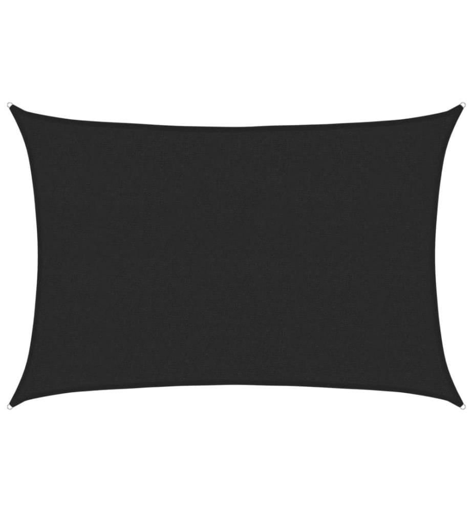 Sonnensegel 160 g/m² Schwarz 2,5x3,5 m HDPE