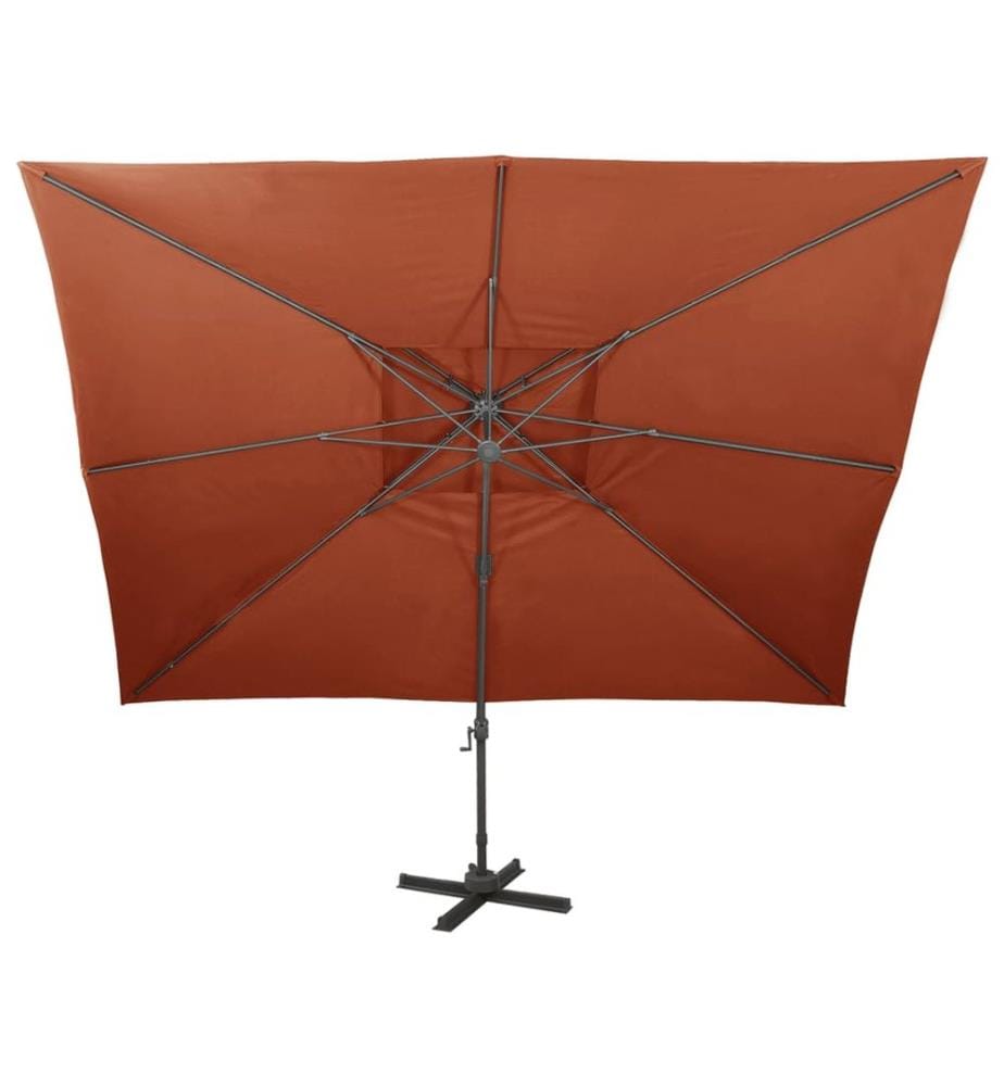 Ampelschirm mit Doppeldach Terrakotta 400 x 300 cm