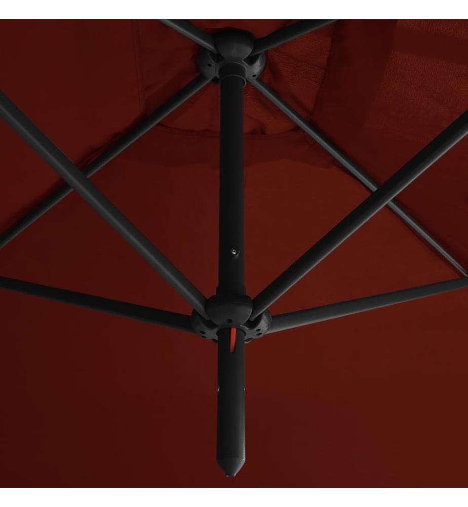 Doppel-Sonnenschirm mit Stahl-Mast 600x300 cm Terrakotta