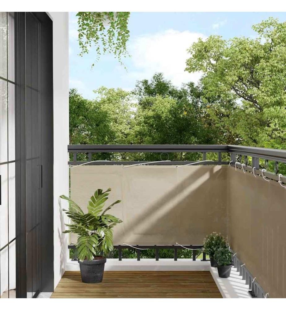 Balkon-Sichtschutz Beige 75x700 cm 100 % Polyester-Oxford