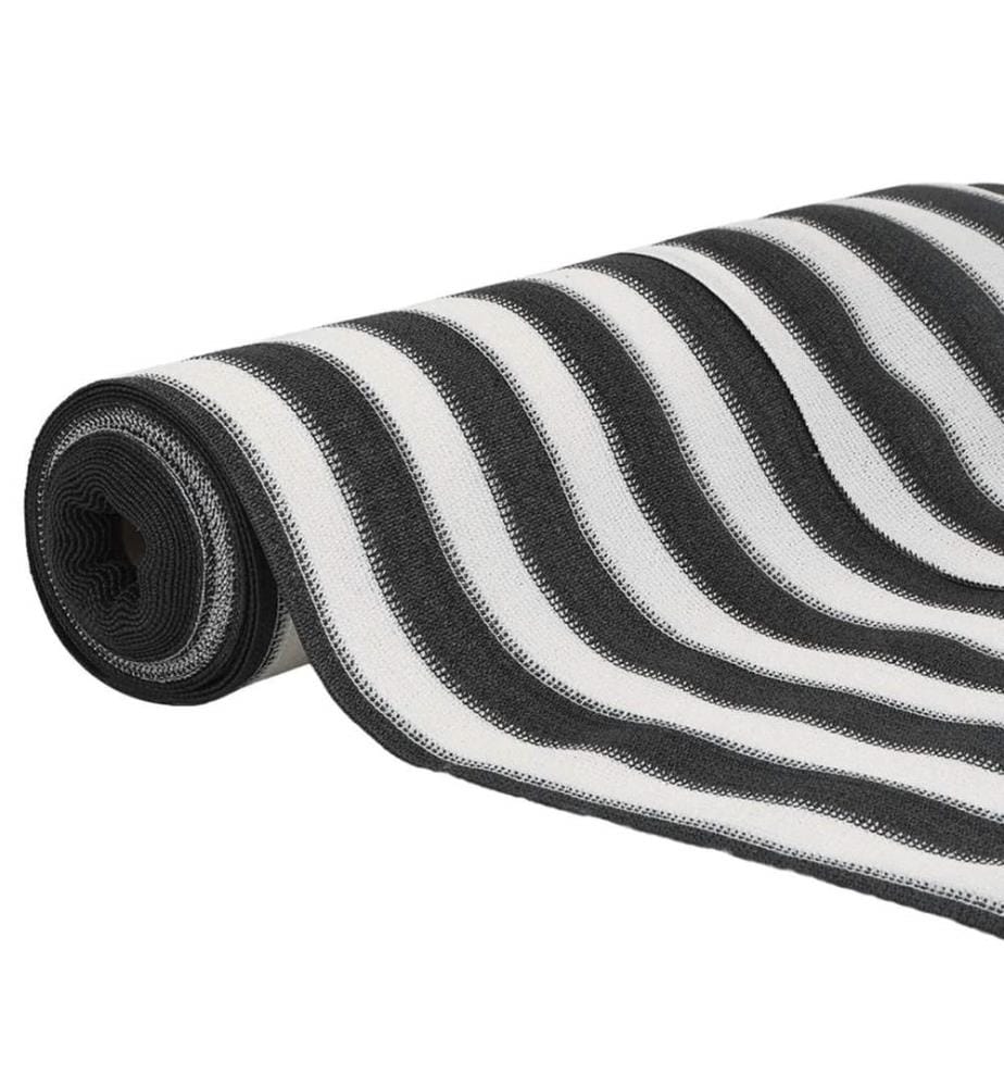 Filet brise-vue anthracite et blanc 1,2x10 m PEHD 195 g/m²