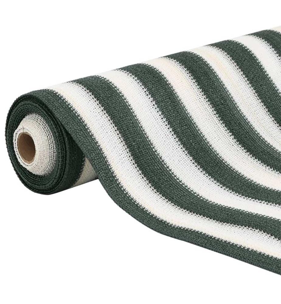 Filet brise-vue vert et blanc 1,5x10 m PEHD 150 g/m²