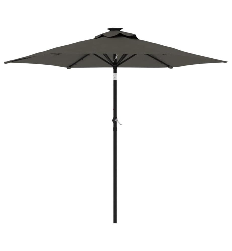 Sonnenschirm mit LED und Stahlmast Anthrazit 225x225x212 cm
