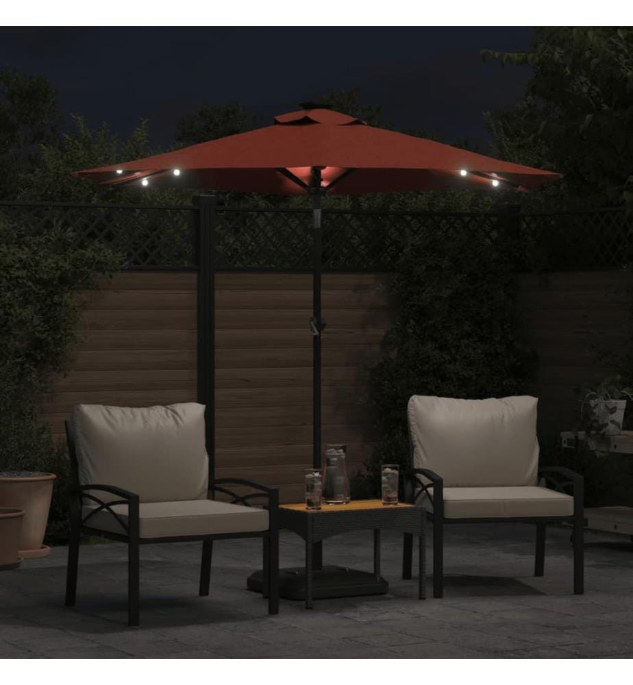 Sonnenschirm mit LED und Stahlmast Terracotta 225x225x212 cm