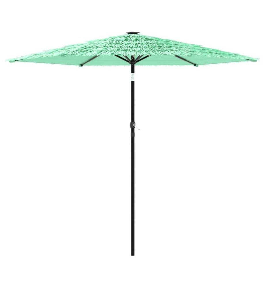 Parasol de jardin avec mât en acier vert 223x223x213 cm