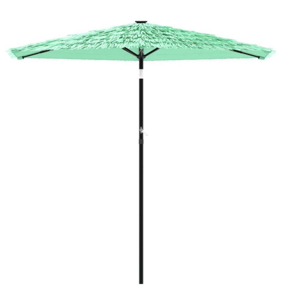 Parasol de jardin avec mât en acier vert 223x223x213 cm