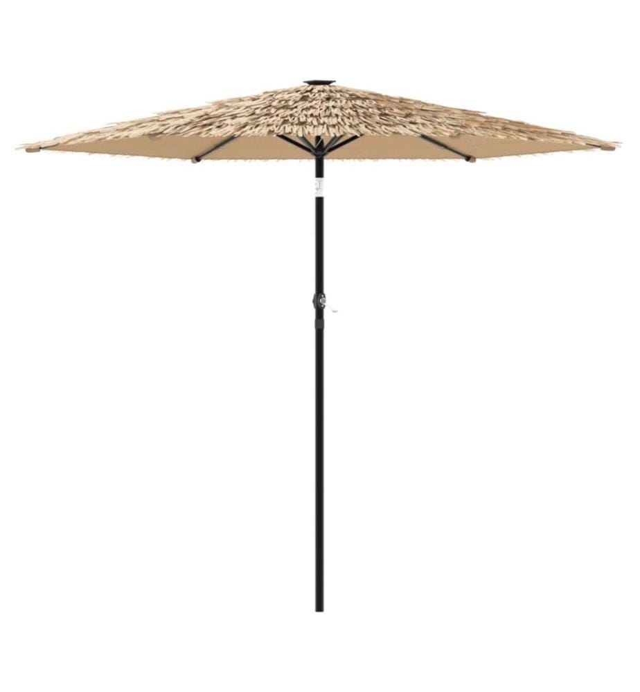 Sonnenschirm mit LED und Stahlmast Braun 268x268x226 cm