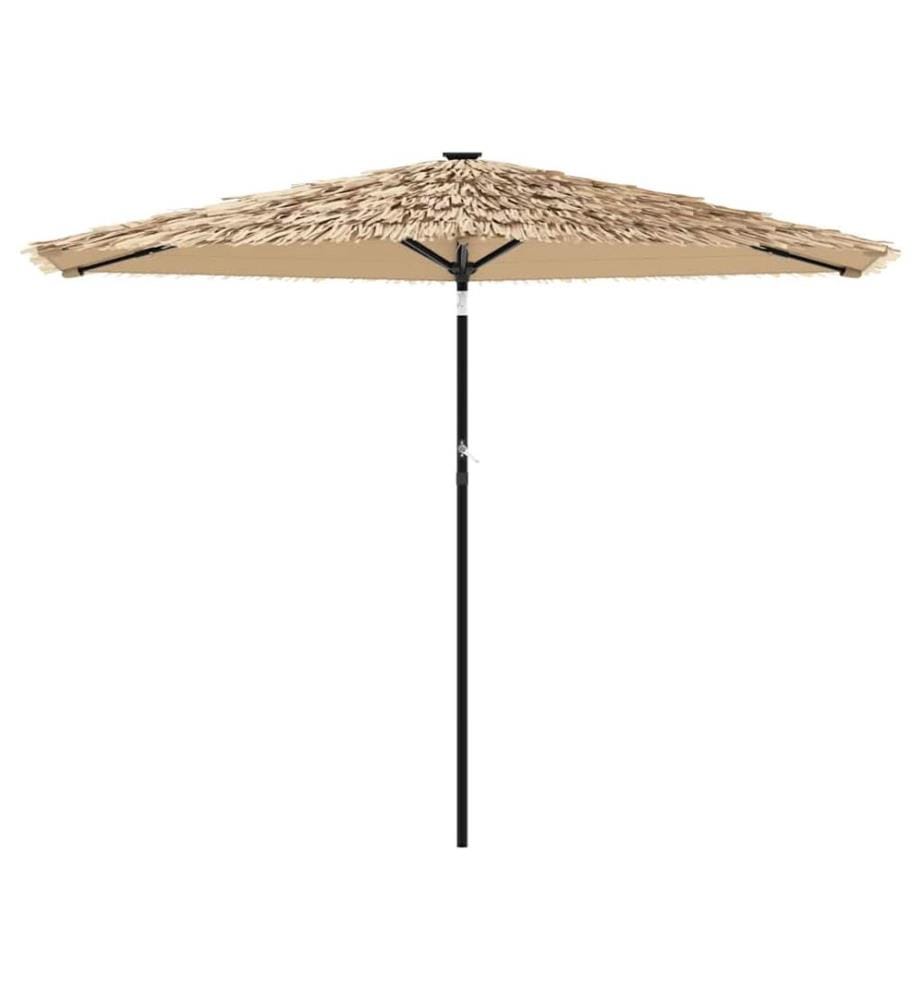 Sonnenschirm mit LED und Stahlmast Braun 288x288x225 cm