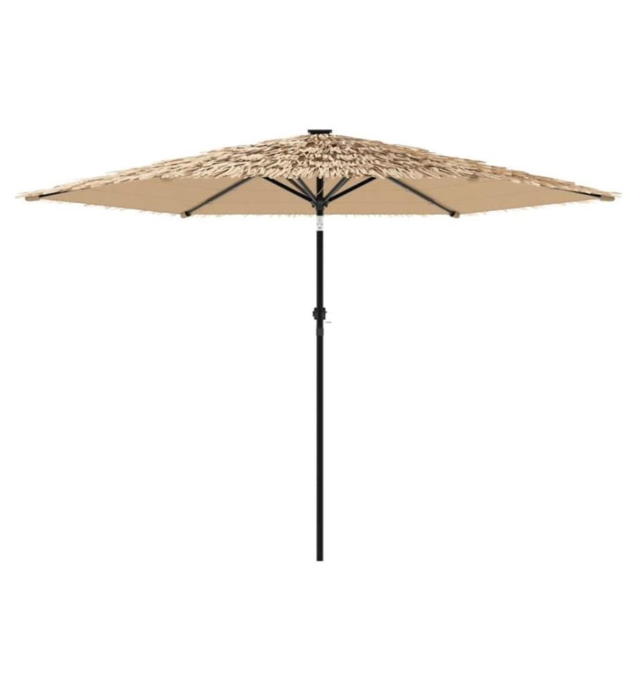 Sonnenschirm mit LED und Stahlmast Braun 288x288x225 cm