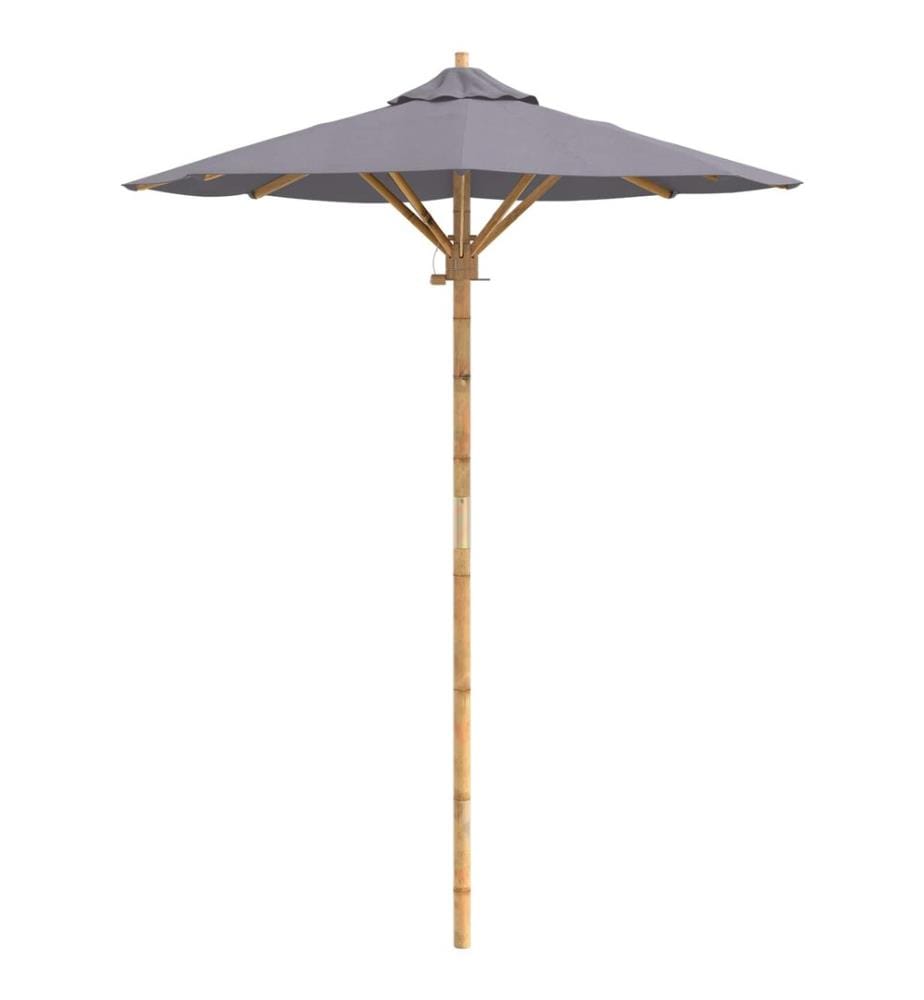 Garten-Sonnenschirm Dunkelgrau Ø 150 x 210 cm Bambus