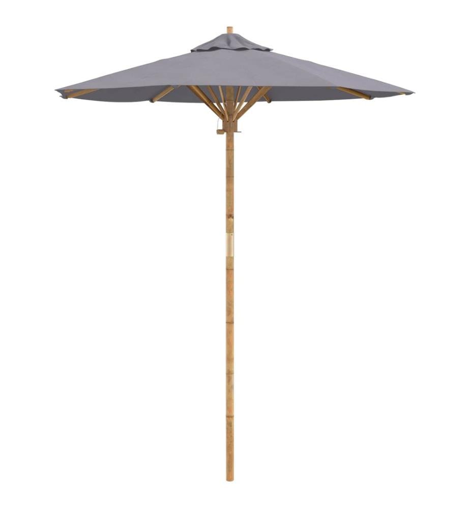 Garten-Sonnenschirm Dunkelgrau Ø 180 x 230 cm Bambus