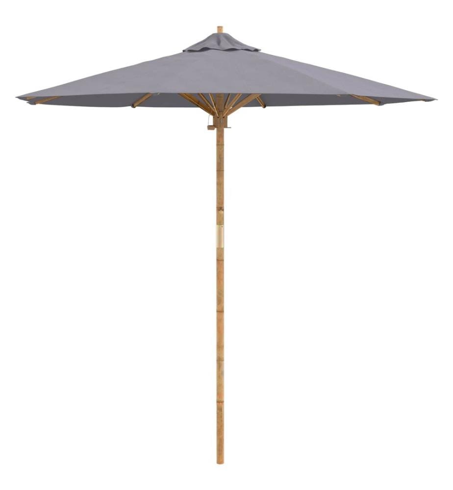 Garten-Sonnenschirm Dunkelgrau Ø 217 x 230 cm Bambus