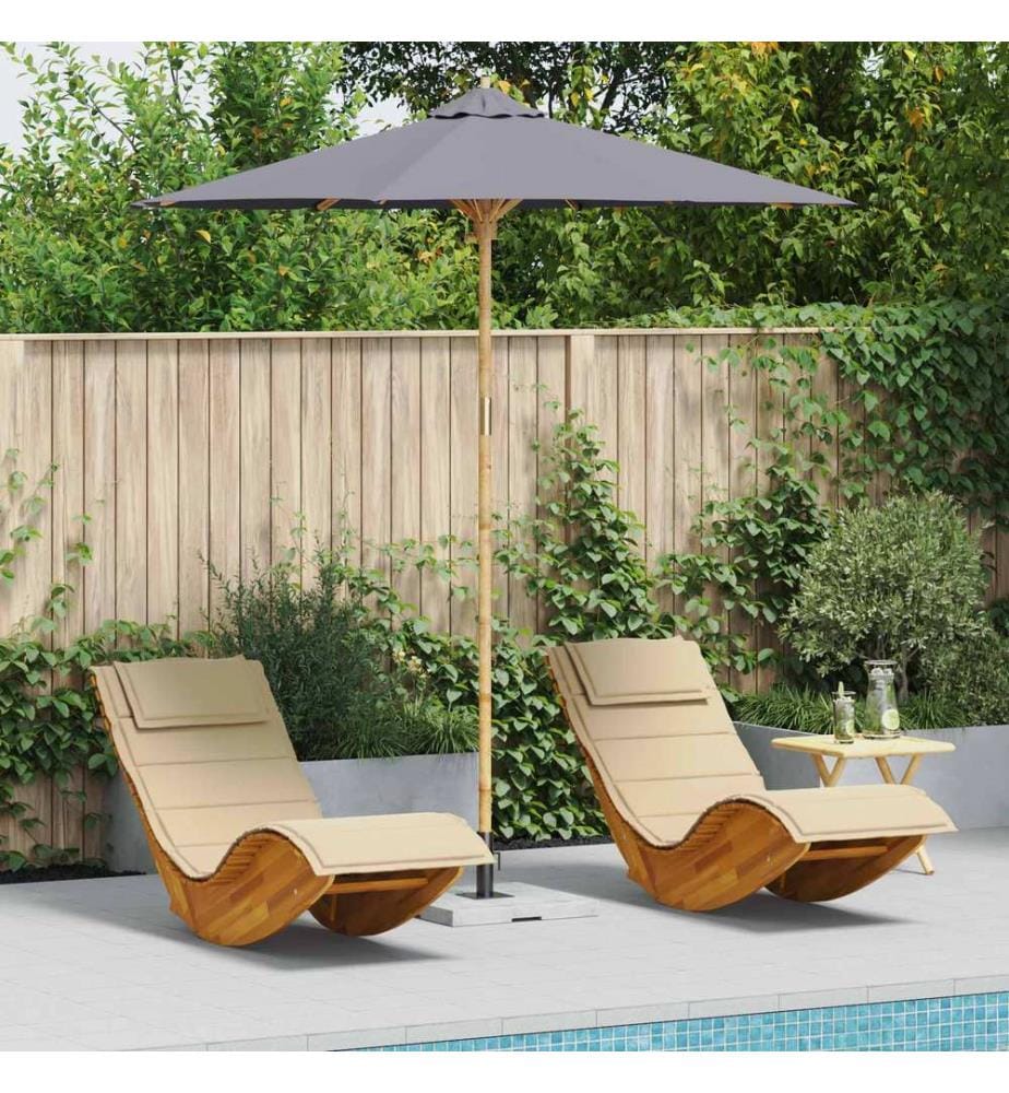 Garten-Sonnenschirm Dunkelgrau Ø 240 x 260 cm Bambus