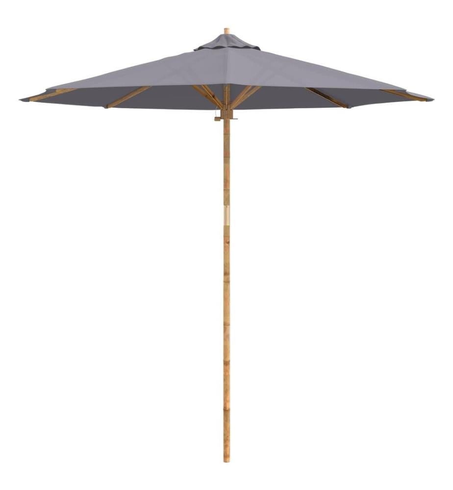 Garten-Sonnenschirm Dunkelgrau Ø 240 x 260 cm Bambus