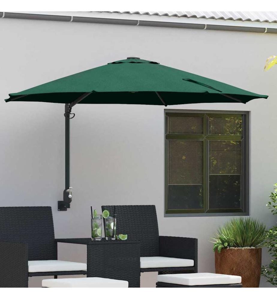 Garten-Sonnenschirm Grün 248 x 248 x 148 cm Polyester und Stahl