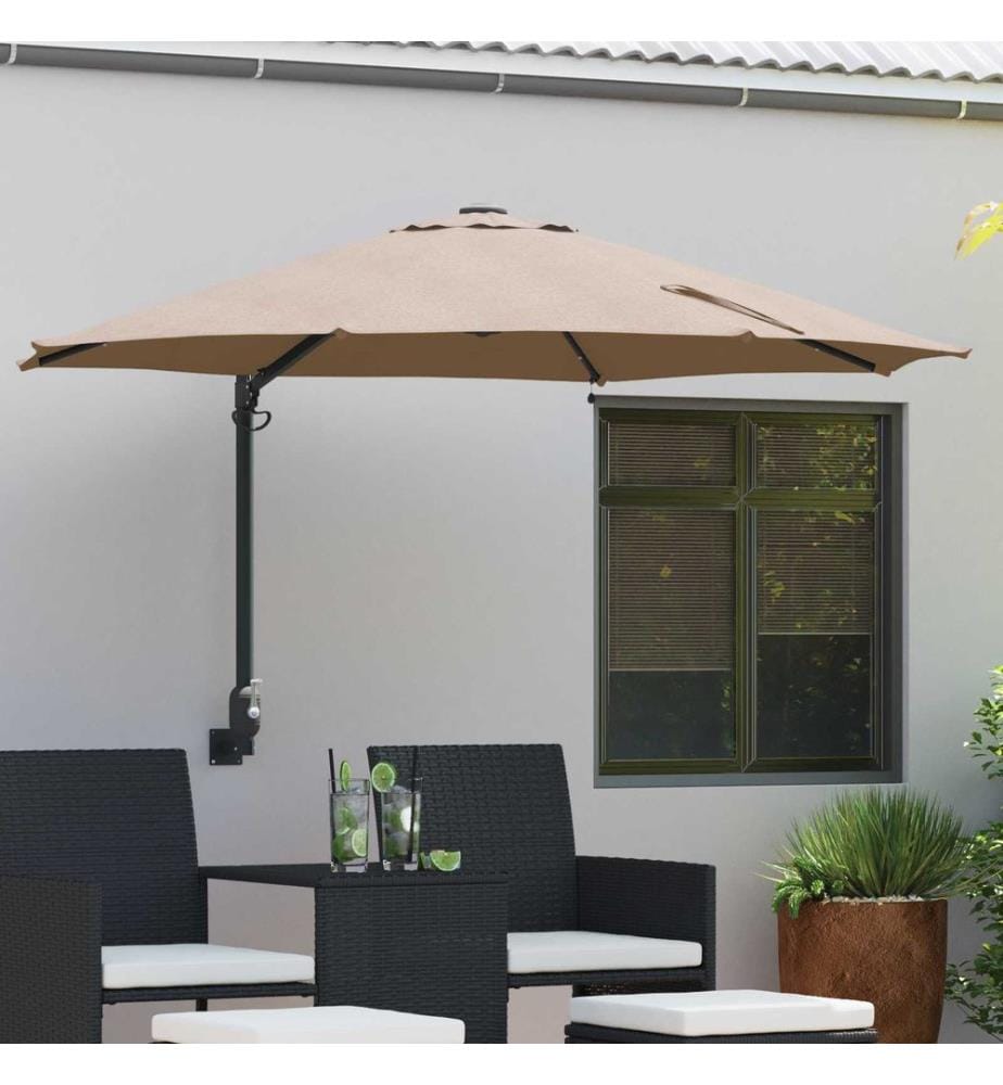 Garten-Sonnenschirm Taupe 248 x 248 x 148 cm