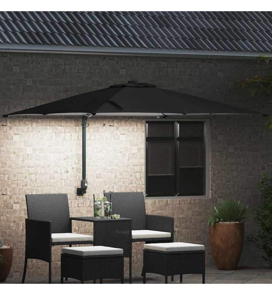 Garten-Sonnenschirm Schwarz 248,5 x 247,5 x 160 cm