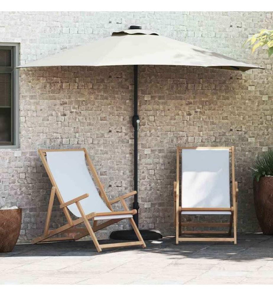 Garten-Sonnenschirm Sand 294 x 150 x 224 cm Polyester und Stahl