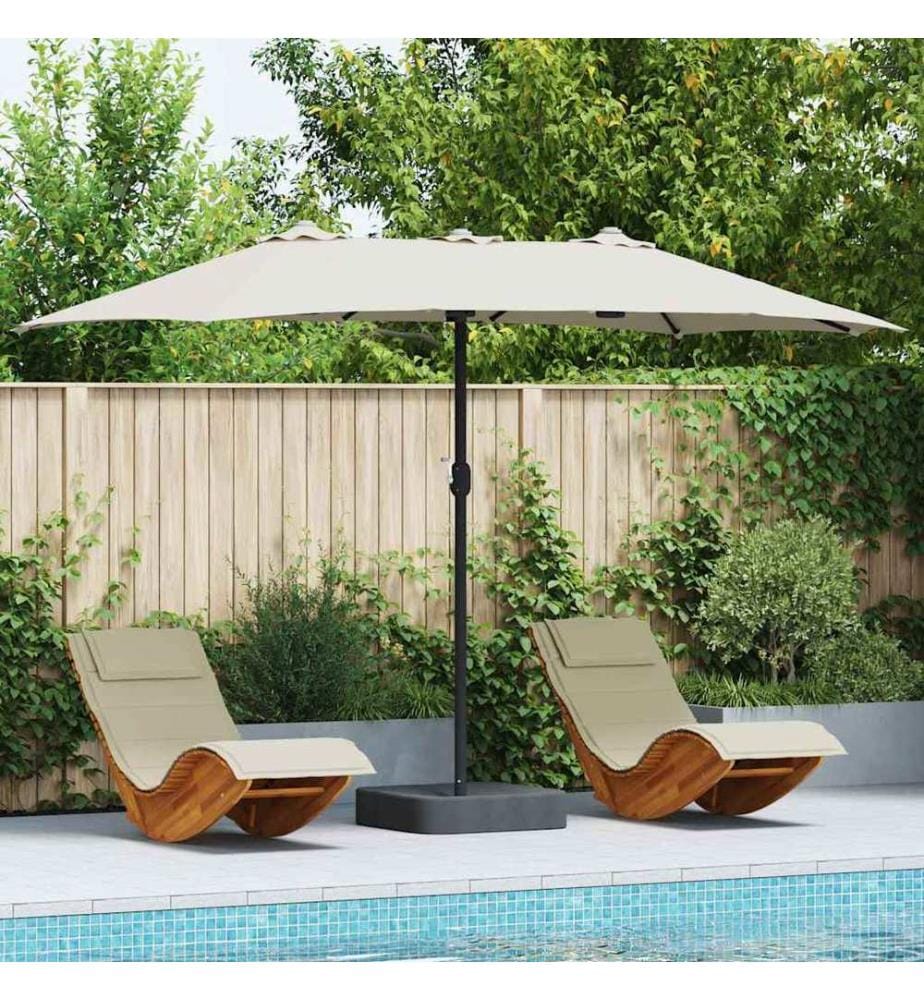 Garten-Sonnenschirm Sand 385 x 209 x 244 cm Polyester und Stahl