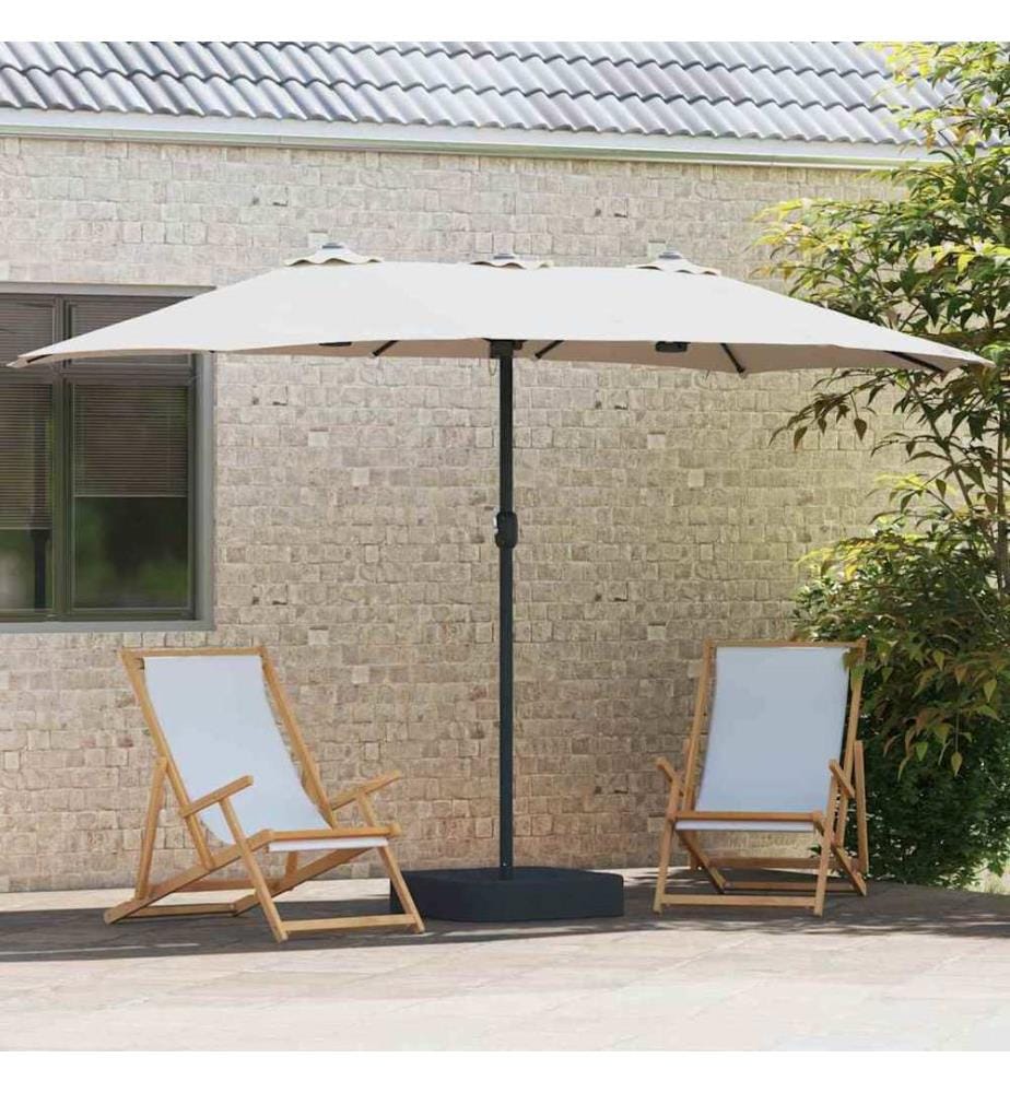 Garten-Sonnenschirm Sand 385 x 209 x 244 cm Polyester und Stahl