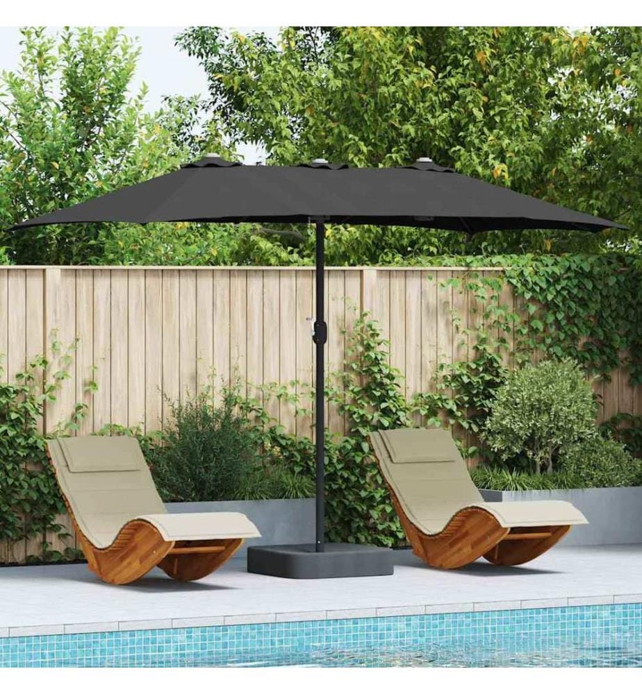 Garten-Sonnenschirm Schwarz 385 x 209 x 244 cm