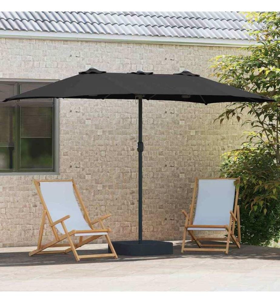 Garten-Sonnenschirm Schwarz 385 x 209 x 244 cm