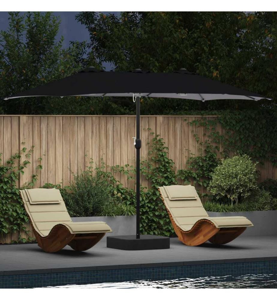 Garten-Sonnenschirm Schwarz 385 x 209 x 244 cm Polyester