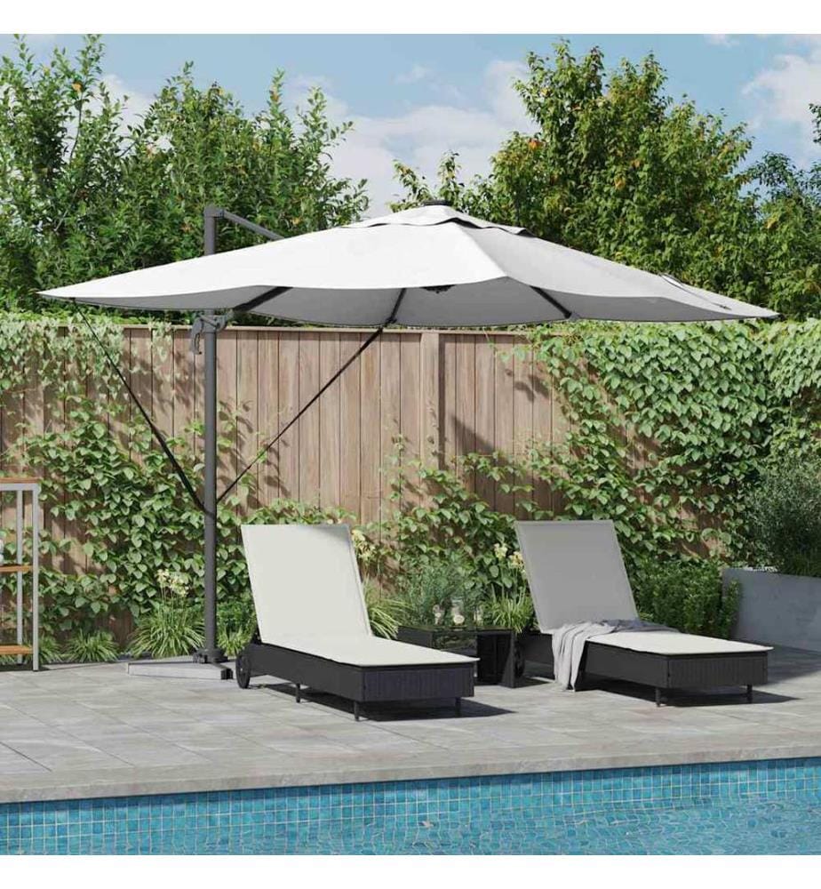 Sonnenschirm Sand 352 x 251 x 265 cm Polyester und Aluminium