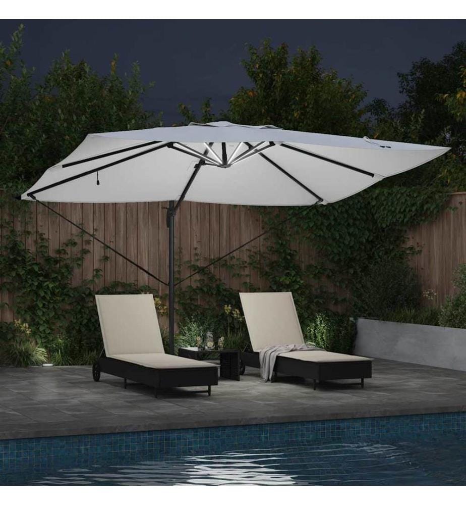 Sonnenschirm Sand 352 x 251 x 265 cm Polyester und Aluminium