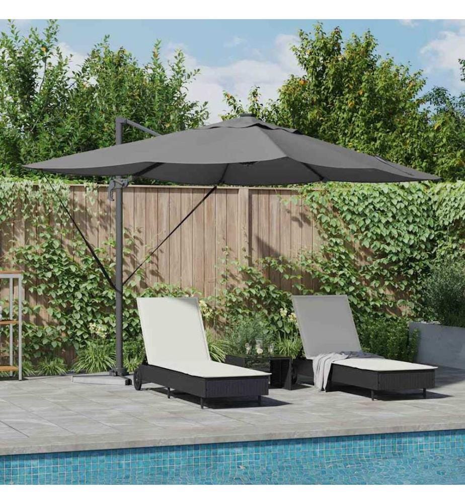 Sonnenschirm mit LED-Lichtleisten Anthrazit 352 x 251 x 265 cm
