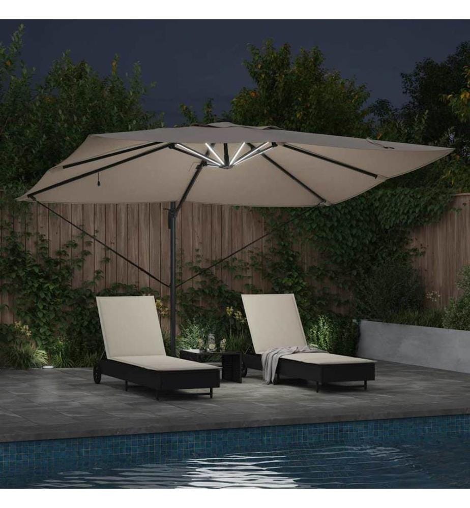 Sonnenschirm Taupe 352 x 251 x 265 cm Polyester und Aluminium