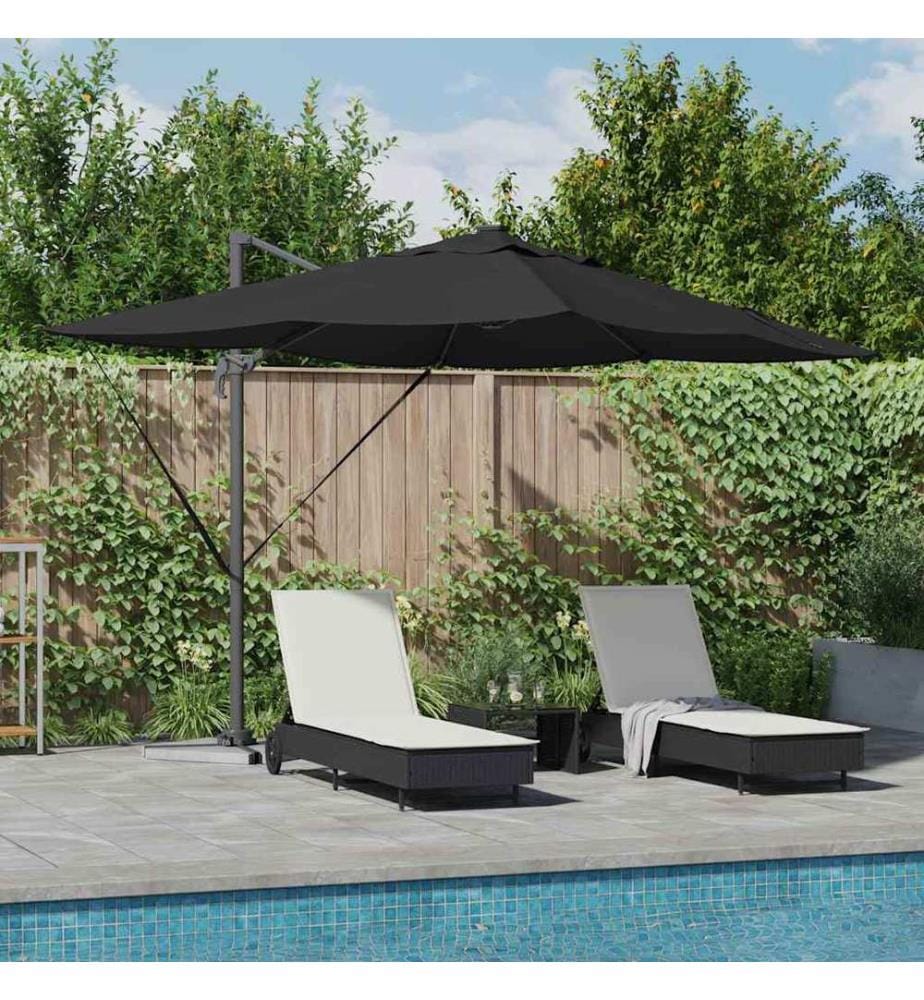 Sonnenschirm Schwarz 352 x 251 x 265 cm Polyester und Aluminium