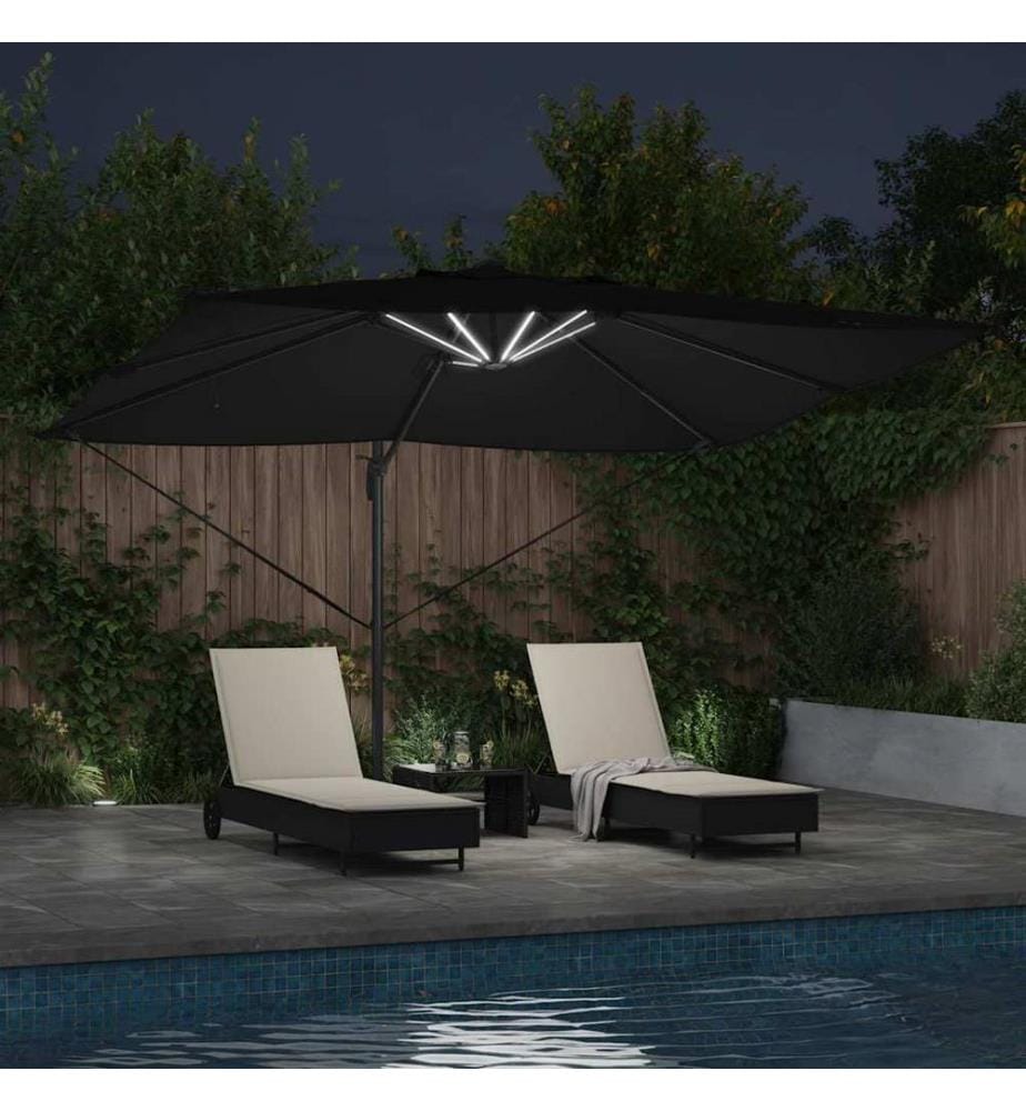 Sonnenschirm Schwarz 352 x 251 x 265 cm Polyester und Aluminium