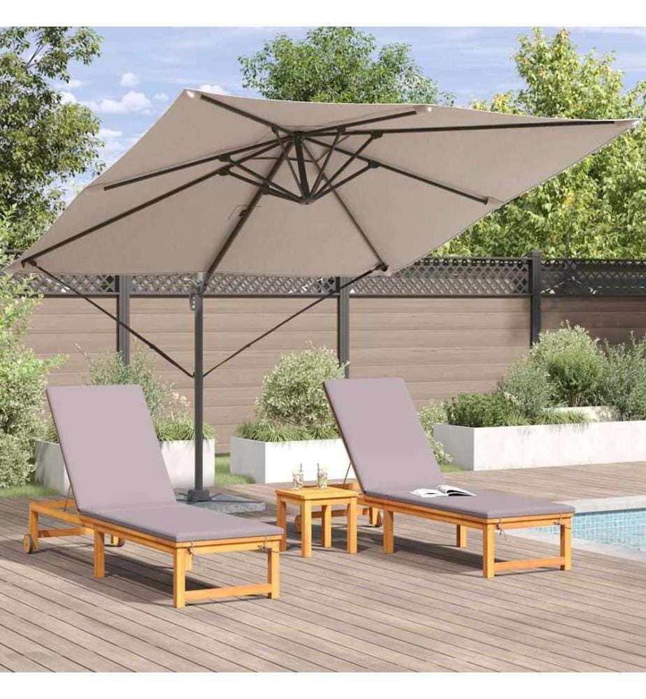 Roma Parasol Taupe 286 x 284 x 265 cm Aluminium und Polyester
