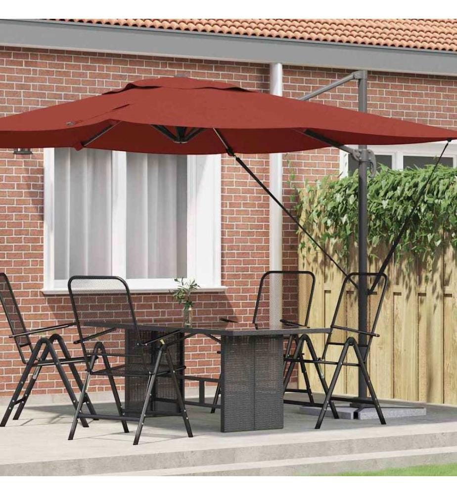 Roma Parasol Rot 286 x 284 x 265 cm Aluminium und Polyester
