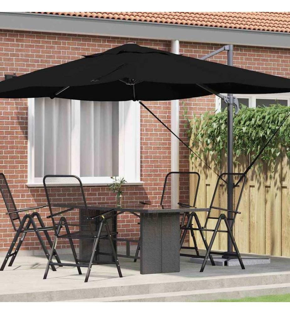 Sonnenschirm Schwarz 351 x 250 x 260 cm Polyester und Aluminium