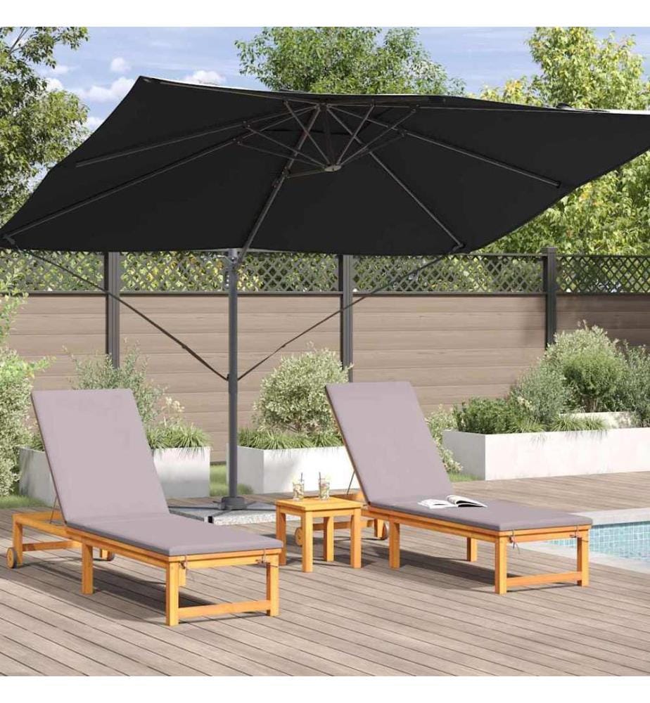 Sonnenschirm Schwarz 351 x 250 x 260 cm Polyester und Aluminium
