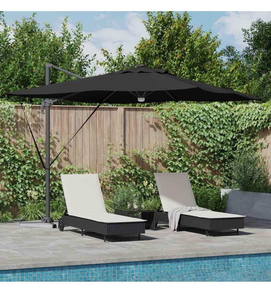 Roma Parasol Schwarz 286 x 284 x 270 cm Aluminium und Polyester