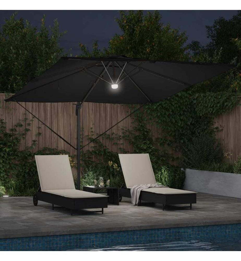 Roma Parasol Schwarz 286 x 284 x 270 cm Aluminium und Polyester