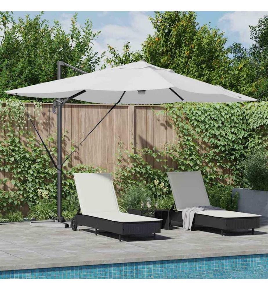 Sonnenschirm Sand 351 x 250 x 253 cm Polyester und Aluminium