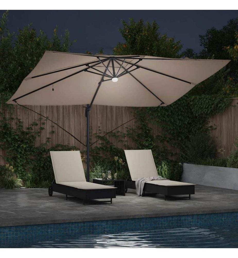 Sonnenschirm Taupe 351 x 250 x 253 cm Polyester und Aluminium