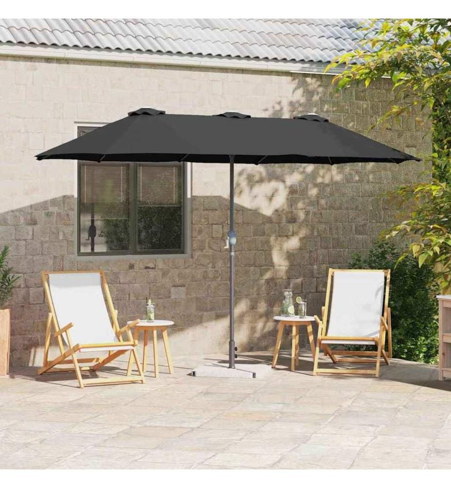 Garten-Sonnenschirm Schwarz 370 x 197 x 239 cm