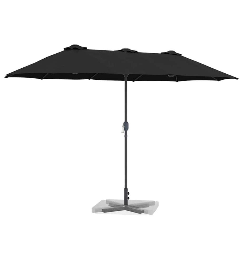 Garten-Sonnenschirm Schwarz 370 x 197 x 239 cm