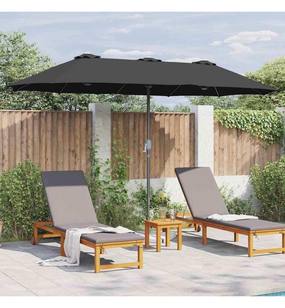 Garten-Sonnenschirm Schwarz 370 x 197 x 239 cm