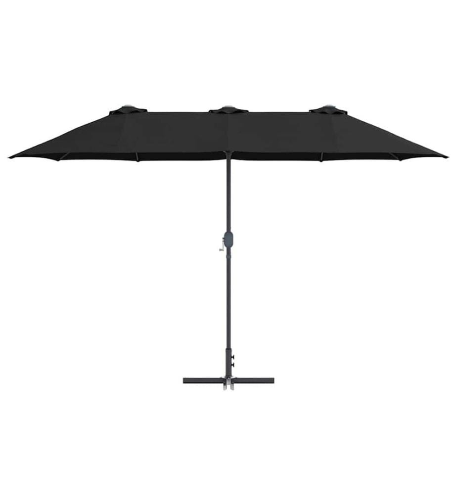 Garten-Sonnenschirm Schwarz 370 x 197 x 239 cm