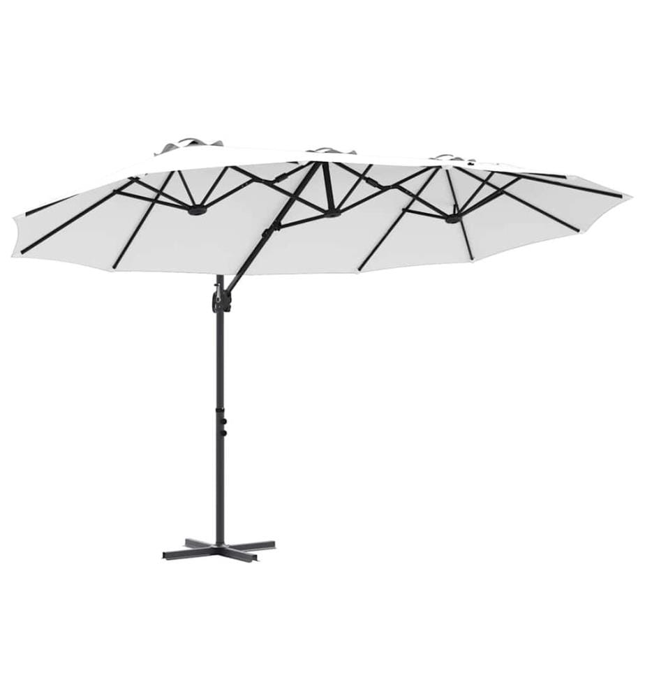 Sonnenschirm Sand 372 x 198 x 243 cm Polyester und Aluminium